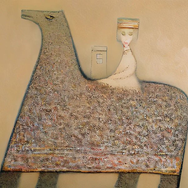 骑在马上的人，1997年，布面油画，85x100厘米