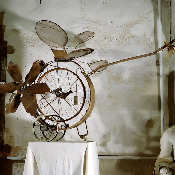 Подражая Сикорскому, 1996, металл, электрический двигатель, 100x150x50