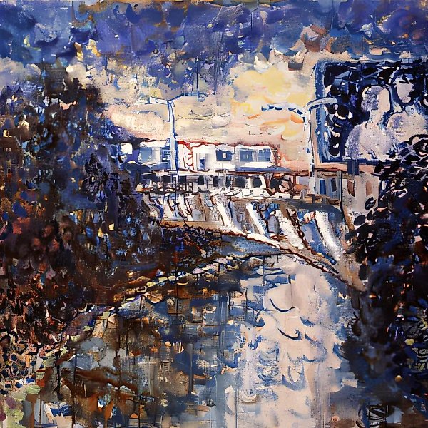 "Пейзаж. Hamburg", 1995, холст, масло, 80x100