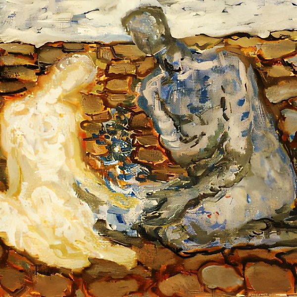 "В пустыне", 1995, холст, масло, 75х60