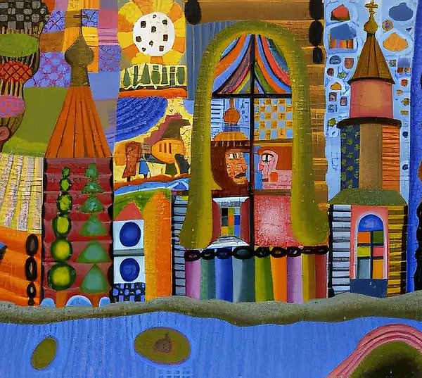 Окно в Русский Север. Кижи. Серия «Окно в Русский Север», 1996, холст, масло, 46x100 см