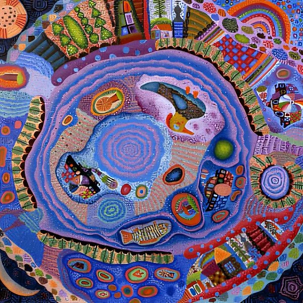 Озеро. Остров Кижи. Из серии "Окно в русский север"., 1996, холст, масло, 70х70 Частное собрание. Франция