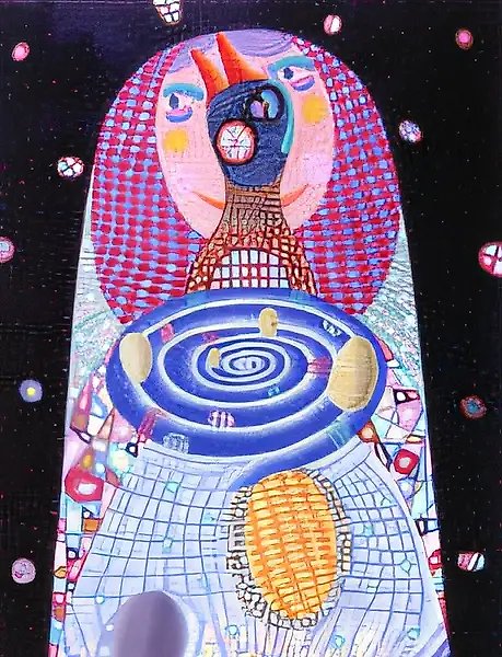Чудесное превращение. Руна 1. Из серии "Калевала"., 1996, холст, масло, 121х64