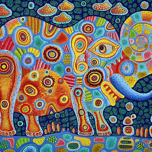 Слоник., 1994, холст, масло, 30х40 Частная коллекция. США