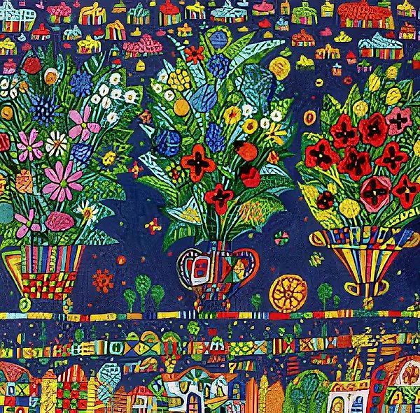 Цветы. Мартиросу Сарьяну. Из серии "Подарки". Диптих. Правая часть., 1994, холст, масло, 65х108 Собственность автора
