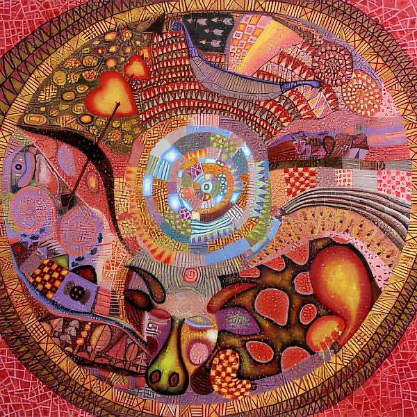 Рождение Сампо. Из серии “Калевала”., 1996, холст, масло, 100х100 Собственность автора