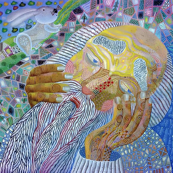 Плачущий старик. Из серии “Калевала”., 1996, холст, масло, 55х55 Собственность автора