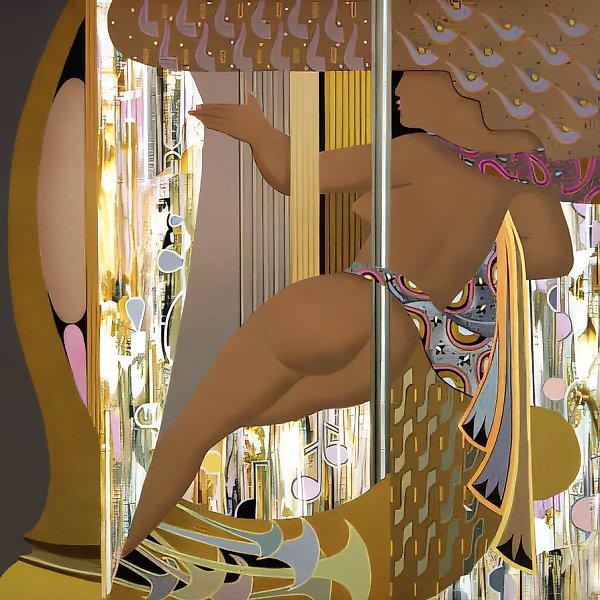 Арфистка., 1991, картон, акрил, лак, 60х70 Коллекция Эрика Хенриксена