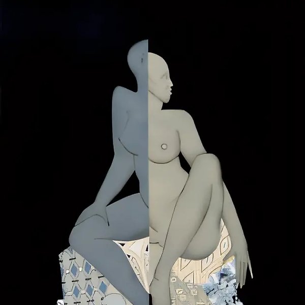 Раздвоение., 1989, картон, акрил, лак, 100х70 Коллекция Петериса Авотинса