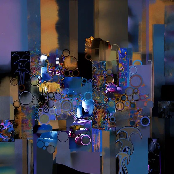 Композиция., 1994, картон, акрил, лак, 75х75 Частная коллекция
