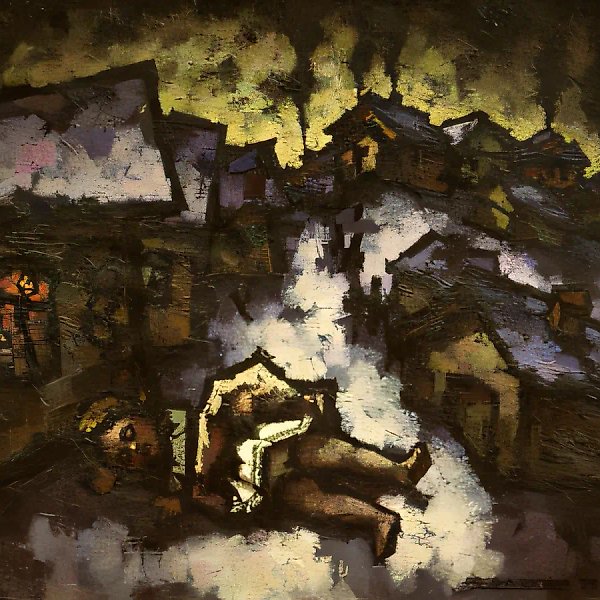 Drunken doll, 1972, canvas, tempera, glue, oil,