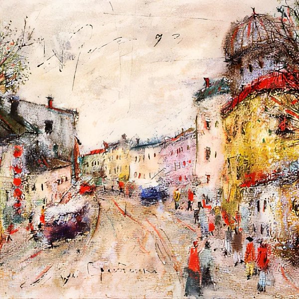 Сретенка, 1992, бумага, смешанная техника, 40х60