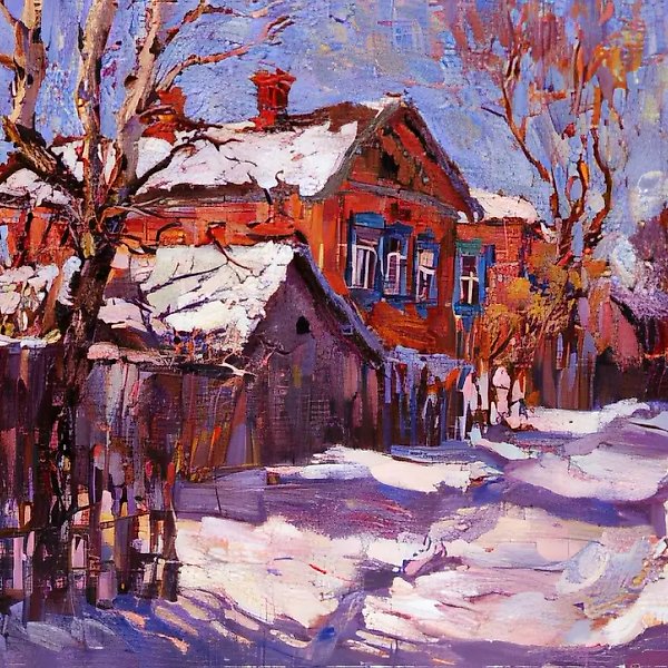 Зимнее солнце, 1996, масло на холсте, 50x80