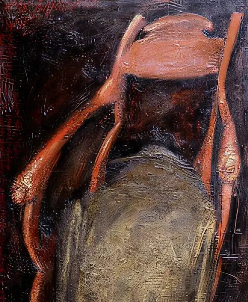 Prodigal Son (following Rembrand), 1994, oil on canvas, 130 x 70 Tsaritsino Museum, Moscow