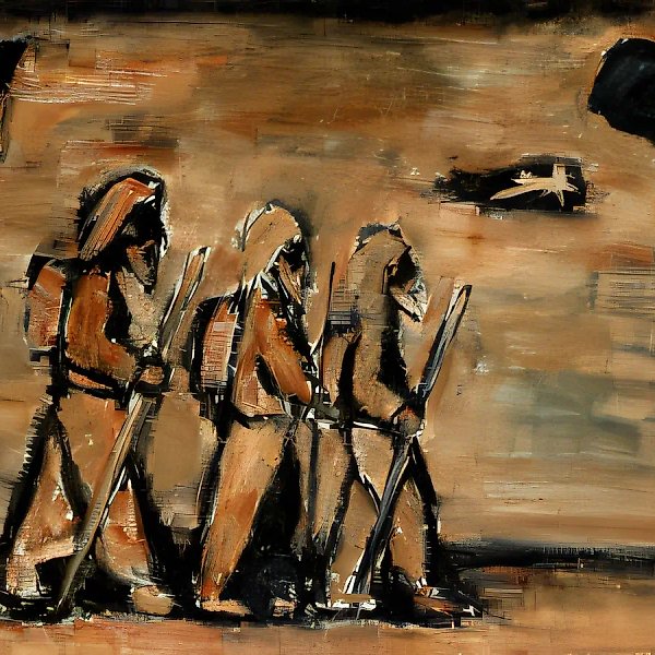 The way to Vifleem, 1990, oil on canvas, 50 x 64 Gallery "Bonfi"