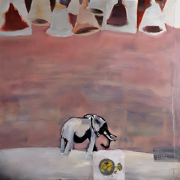 The blue bells time. To memorize of Alexei Dorodnyi, 1996, oil on canvas, 100 x 100 Author's property