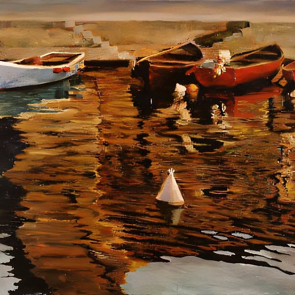 Лодки, 1995, холст, масло, 50x60. Собственность автора