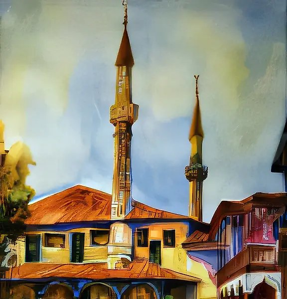 Бахчисарай, 1993, бумага, акварель, 25 x 36 см