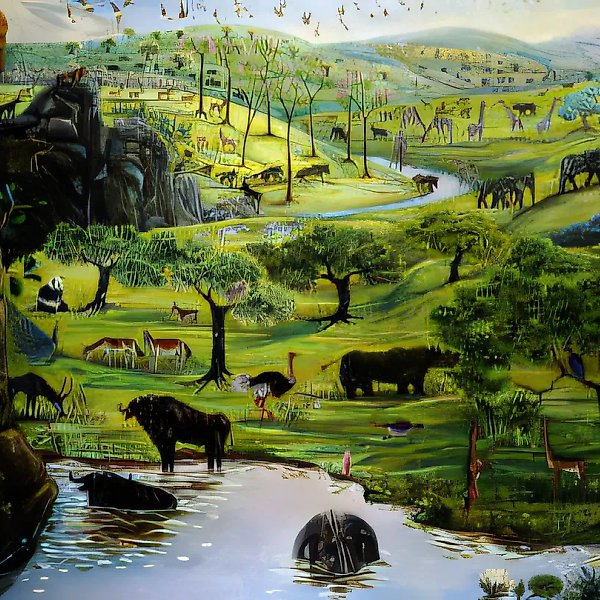 День вегетарианцев I, 1991, масло на холсте, 85x120. Собственность Государственной Третьяковской галереи, Москва