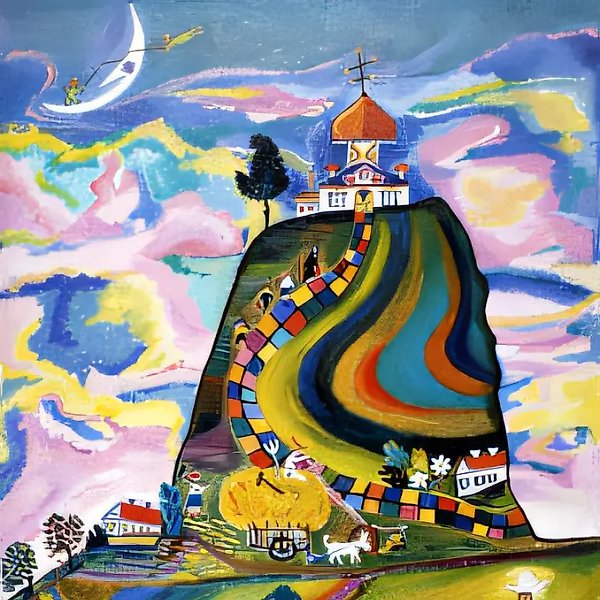 Memory of My Childhood, 1973, cardboard, oil, 43x59. State Vladimir-Suzdal Historical, Architectural and Art Museum