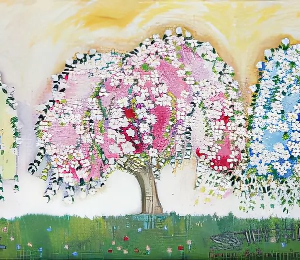Цветение, 1996, холст, масло, акрил, 45 х 102 см Собственность автора
