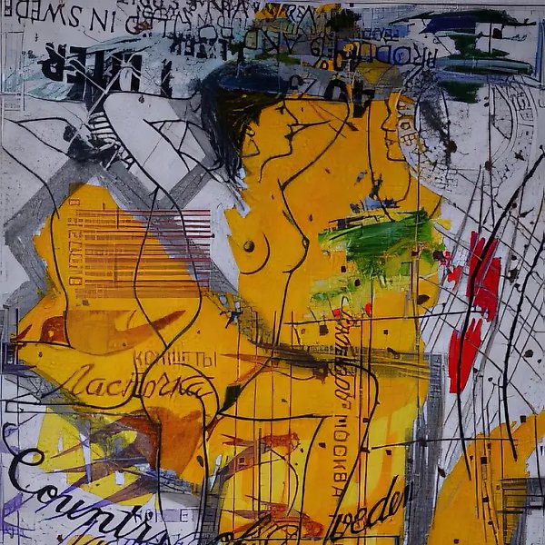 Ласточка, 1995, акрил, масло на холсте, 92x76,5