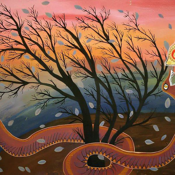 Борьба, 1989, холст, темпера, 69 х 99 см Собственность автора