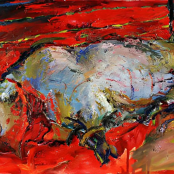 Killed Pig, 1973, orgalyth, oil, 35 x 50 cm Private collection, Russia