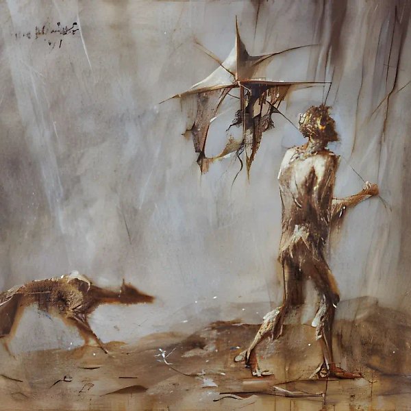 Beggar Monk, 1992, canvas, acrylic, oil, 90x130. Author`s property