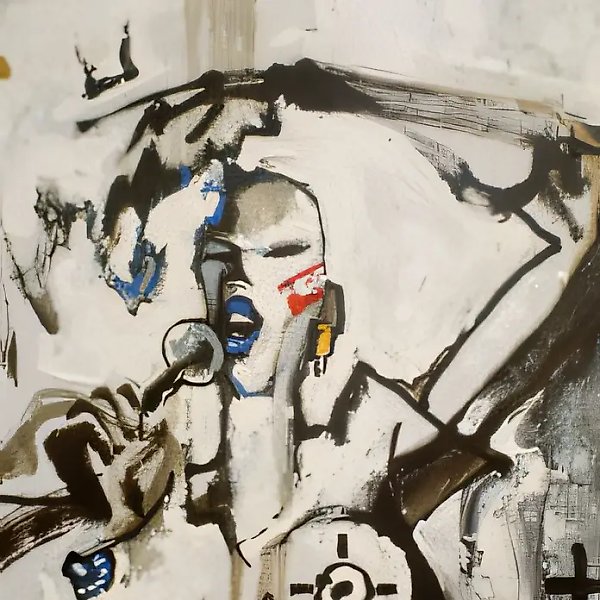Singer (music video). Fragment, canvas, acrylic, oil