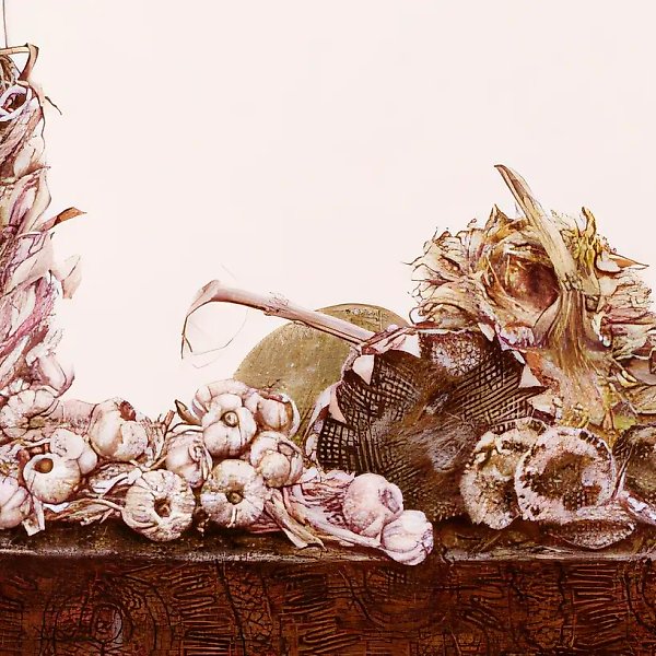 Натюрморт с чесноком, 1995, бумага, акварель, шариковая ручка, 60x90. Собственность автора, $1500
