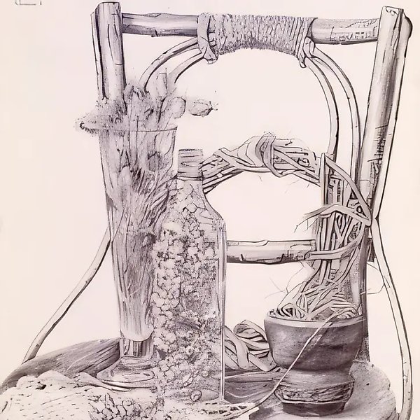 У стула, 1996, бумага, карандаш, 80x70. Собственность автора, $1300