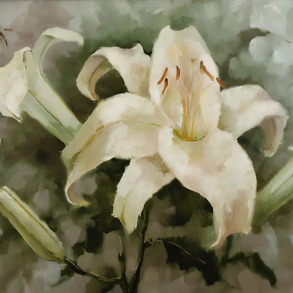 Белая лилия, 1997, холст, масло, 60 х 80