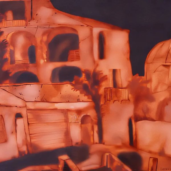 天使之日。意大利回忆，1995年，布面油画，80 x 120