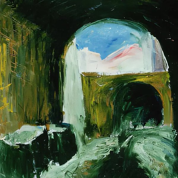 Entrance to the Salt Cellars. From the Cycle "On Seven Hills", 1997, oil on canvas, 90x77