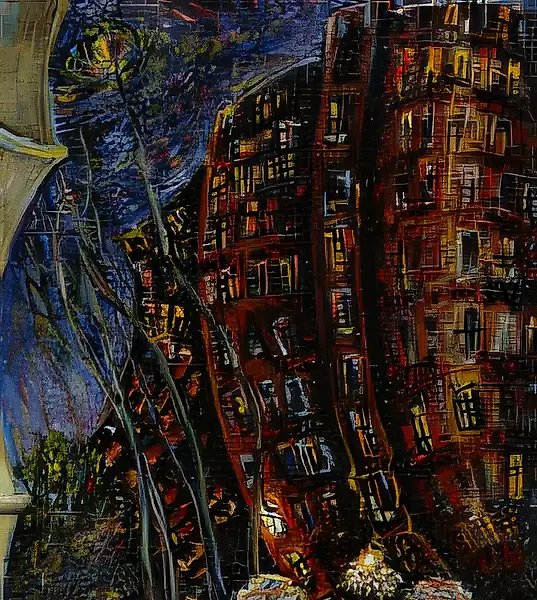 Autumn in Pirogovka. From the Cycle "The Time of the Moon", 1994, oil on canvas, 55x33