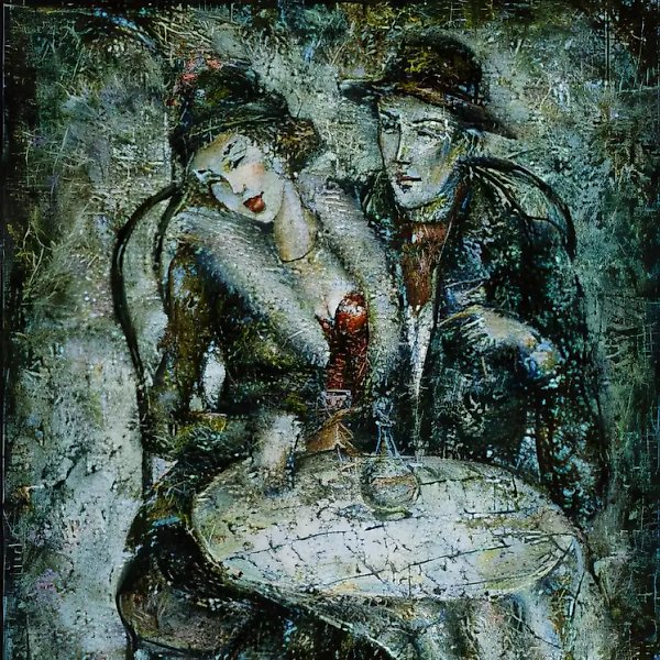 Meeting., 1997, oil on canvas, 75 х 60