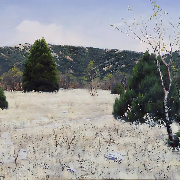 Заброшенный сад в горах., 1996, холст, масло, 50х70