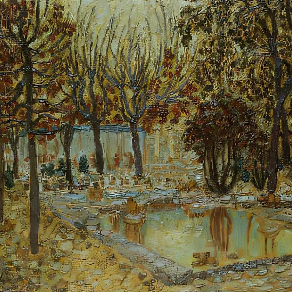 Осень в Алма-Ате, 1996, масло на холсте, 64x88