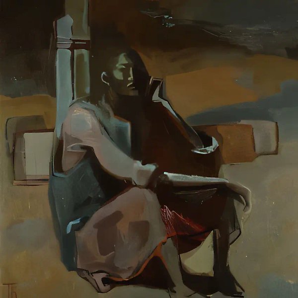Женщина в песках., 1996, холст, масло, 120х120