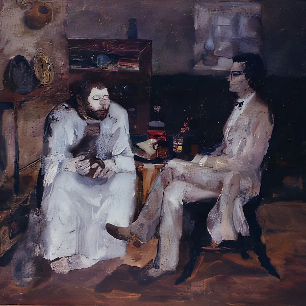 Amineski is visiting Kriange, 1976, oil on canvas, 120 x 150