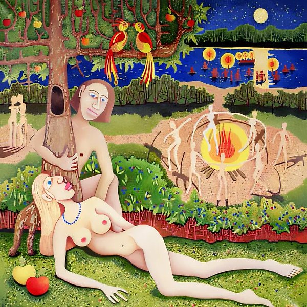 Ночь любви, 1998, холст, масло, 70x70. Собственность автора