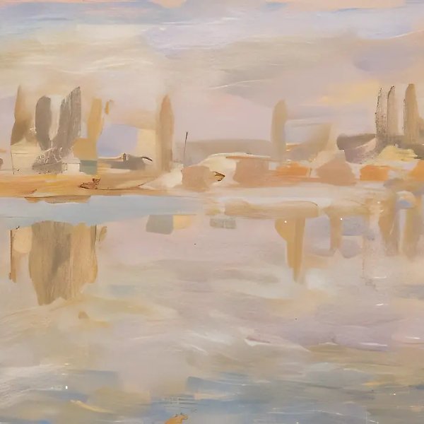 海景，1994年，纸板油画，32x54