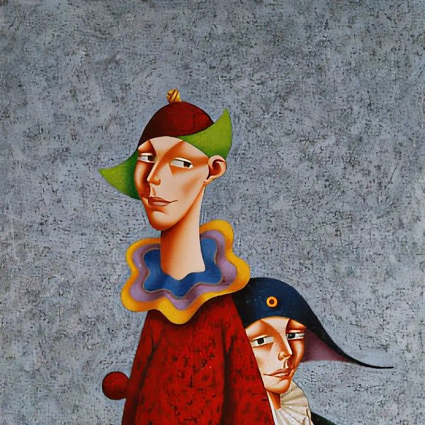 两个人，1997年，布面油画，110 x 100厘米