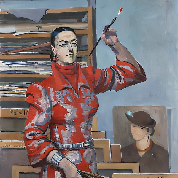 Автопортрет в красном., 1983, холст, масло, 105 х 88