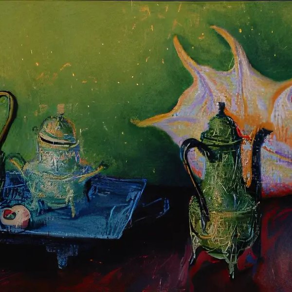 Натюрморт с раковиной, 1986, масло на холсте, 60x120