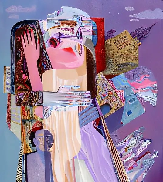 Поцелуй, 1991, холст, масло, 151,5x89. Собственность автора