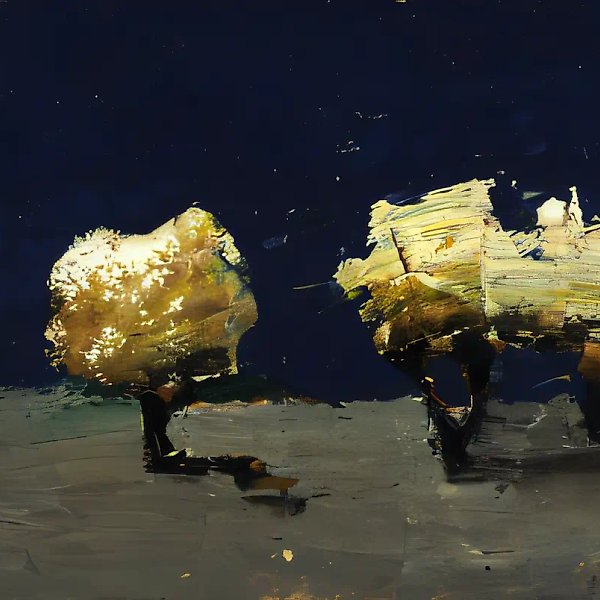 Три дерева, 1997, масло, картон, 13x21. Собственность автора