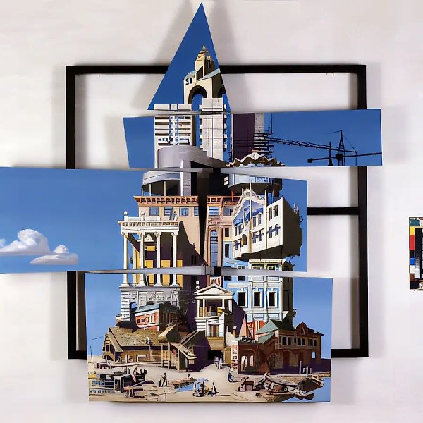 Москва… как много в этом…, 1997, акрил, 160х160 Собственность автора