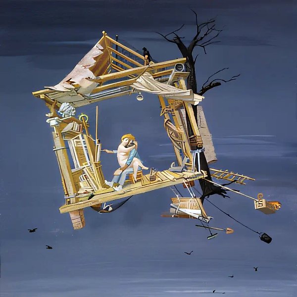Дом художника, 1997, холст, акрил, 72х70 Собственность автора